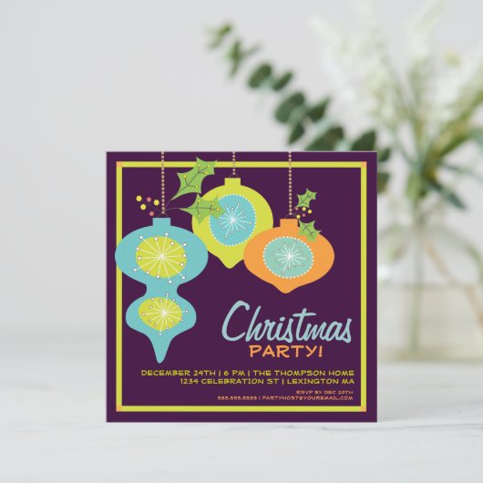 Invitation à une fête de Noël rétro (Debout devant)