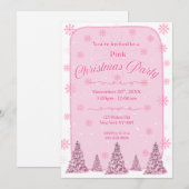 Invitation à une fête de Noël rose (Devant / Derrière)