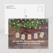 Invitation à une fête de Noël rustique à la campag (Devant / Derrière)