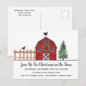 Invitation à une fête de Noël rustique à la ferme (Devant / Derrière)