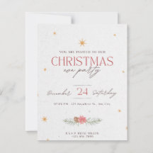 Invitation à une fête de Noël rustique | Fêtes de