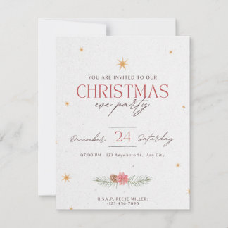 Invitation à une fête de Noël rustique | Fêtes de