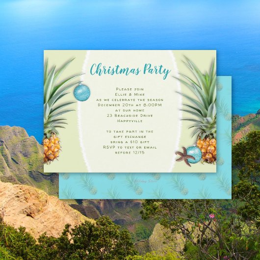 Invitation à une fête de Noël tropicale à l'ananas