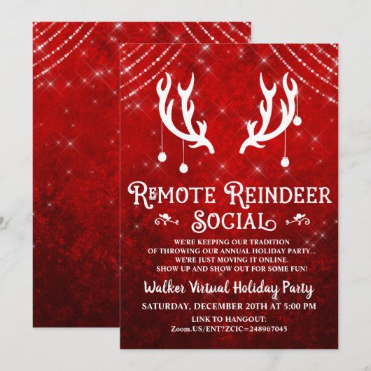 Invitation à une fête de Noël virtuelle (Devant / Derrière)