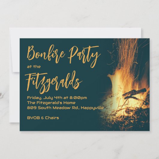 Invitation à une fête de nuit de feu de joie (Devant)