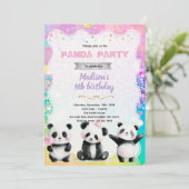 Invitation à une fête de panda mignon (Debout devant)