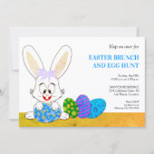 Invitation à une fête de Pâques avec un lapin mign (Devant)