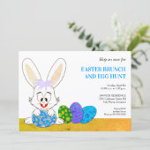 Invitation à une fête de Pâques avec un lapin mign (Debout devant)