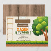 Invitation à une fête de parcours dans les arbres (Devant / Derrière)