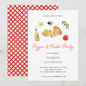 Invitation à une fête de pâtes et de pizzas (Devant / Derrière)
