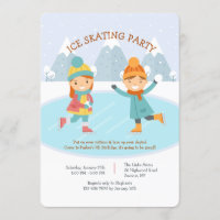 Invitation à une fête de patin à glace pour enfant