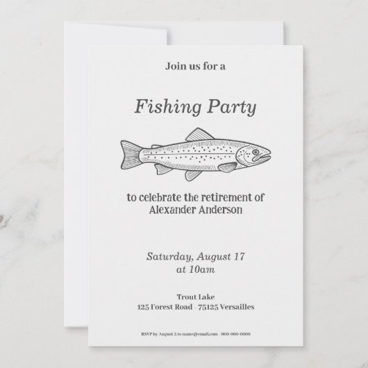 Invitation à une fête de pêche à la truite (Devant)