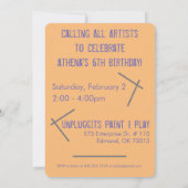 Invitation à une fête de peinture artistique (Dos)