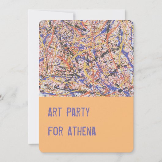 Invitation à une fête de peinture artistique pour (Devant)