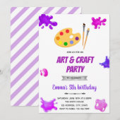 Invitation à une fête de peinture d'art violet (Devant / Derrière)