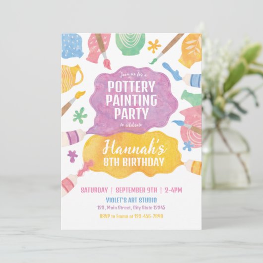 Invitation à une fête de peinture de poterie (Debout devant)