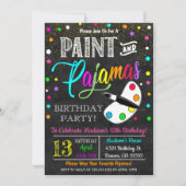 Invitation à une fête de peinture et de pyjamas (Devant)