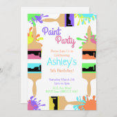 Invitation à une fête de peinture, fête d'art, ann (Devant / Derrière)