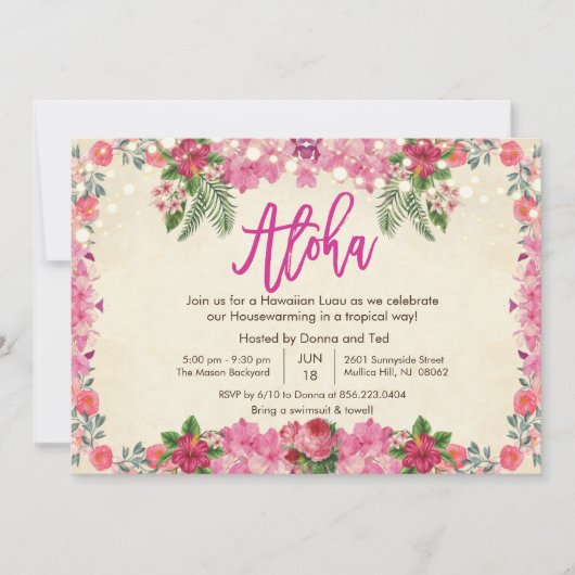 Invitation à une fête de pendaison de crémaillère (Devant)