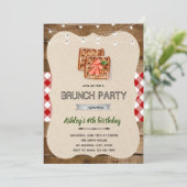 Invitation à une fête de petit-déjeuner aux gaufre (Debout devant)