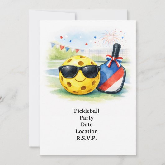 Invitation à une fête de pickleball (Devant)