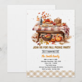 Invitation à une fête de pique-nique d'automne (Devant / Derrière)