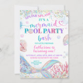 Invitation à une fête de piscine de sirène (Devant)
