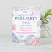 Invitation à une fête de piscine de sirène (Debout devant)