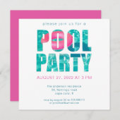 Invitation à une fête de piscine tropicale (Devant / Derrière)