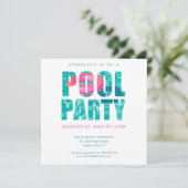 Invitation à une fête de piscine tropicale (Debout devant)