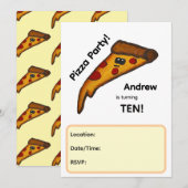 Invitation à une fête de pizza (Devant / Derrière)