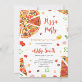 Invitation à une fête de pizza d'anniversaire Pizz (Devant)