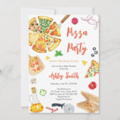 Invitation à une fête de pizza d'anniversaire Pizz (Devant)