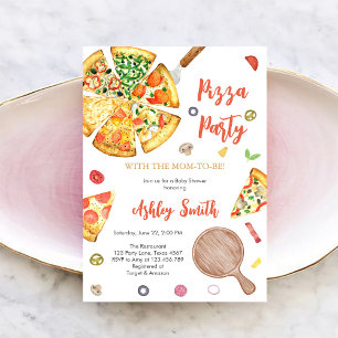 Invitation à une fête de pizza d'anniversaire Pizz