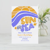 Invitation à une fête de plage au soleil et à la m (Debout devant)