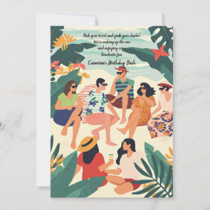 Invitation à une fête de plage entre amis
