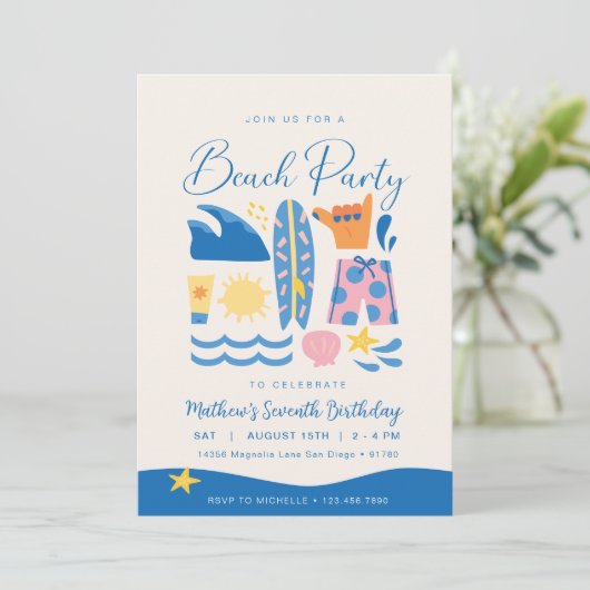 Invitation à une fête de plage | Invitation à une  (Debout devant)