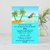 Invitation à une fête de plage/piscine (Debout devant)