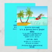 Invitation à une fête de plage/piscine (Devant / Derrière)