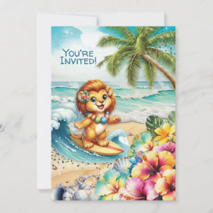 Invitation à une fête de plage pour enfants
