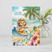 Invitation à une fête de plage pour enfants (Debout devant)