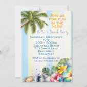 Invitation à une fête de plage pour enfants (Dos)