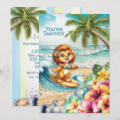 Invitation à une fête de plage pour enfants (Devant / Derrière)