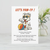 Invitation à une fête de plage rétro pour chiens – (Debout devant)
