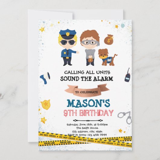 Invitation à une fête de policiers et de voleurs (Devant)