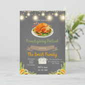 Invitation à une fête de potluck de Friendsgiving (Debout devant)