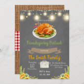Invitation à une fête de potluck de Friendsgiving (Devant / Derrière)