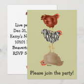 Invitation à une fête de poulets acrobates (enterr (Devant / Derrière)