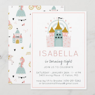 Invitation à une fête de princesse de conte de fée