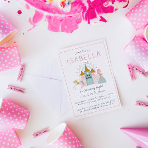 Invitation à une fête de princesse de conte de fée